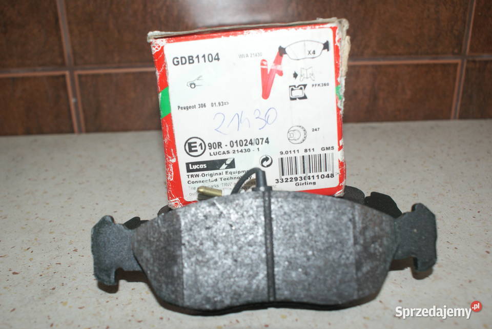 GDB1104 TRW KLOCKI HAMULC PEUGEOT 306 9397 Białobrzegi