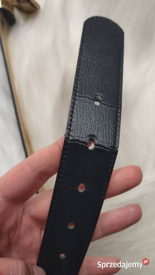 Złoty pasek z orientalną klamrą wzór skóry węża Olkusz sprzedam