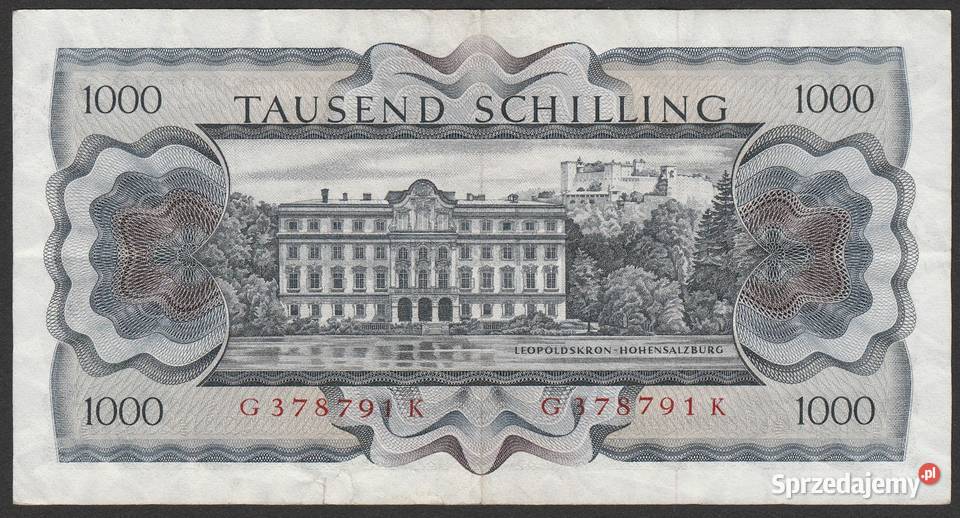 AUSTRIA 1000 SCHILLING 1966 BERTHA VON SUTTNER Łódź