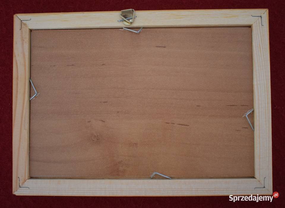 Zima mała reprodukcja w drewnianej ramie Dekoracje i ozdoby