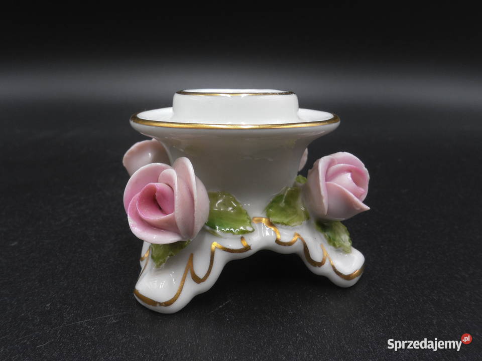Świecznik porcelana AK Kaiser róże Raszków