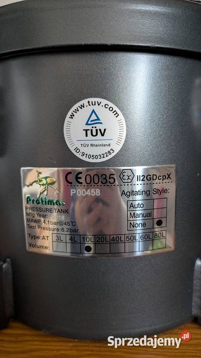 Zbiornik ciśnieniowy 10l do żywicy lakieru Produkcja Gdańsk