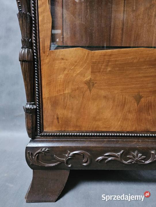 Dębowa witryna serwantka z przełomu XIX i XX Meble Szczecin sprzedam