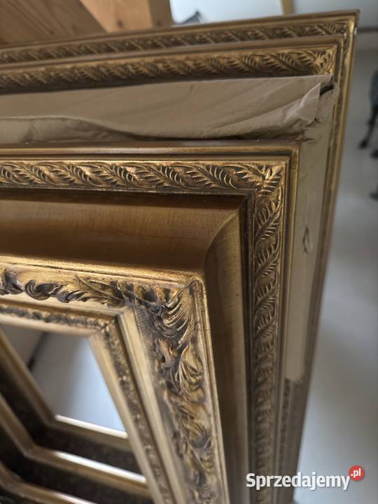 piekna gruba stara drewniana rama rzeźbiona 8666 Malarstwo Bystrzyca Kłodzka
