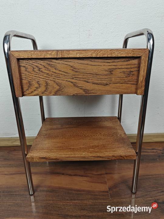 Szafka nocna lity dąb chrom brąz Bauhaus Art Warszawa sprzedam