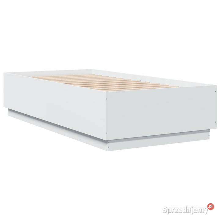Rama łóżka biała materiał drewnopochodny 75x190