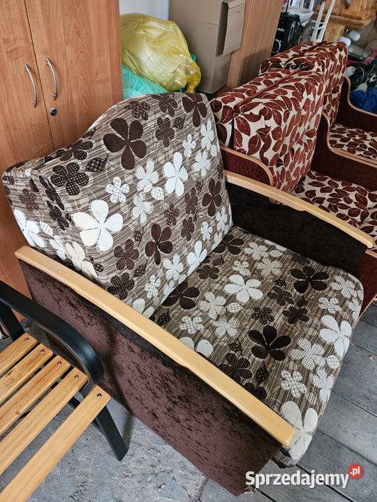 Fotel 1osobowy rozkładany 200x85 białobrązowy Biała Podlaska