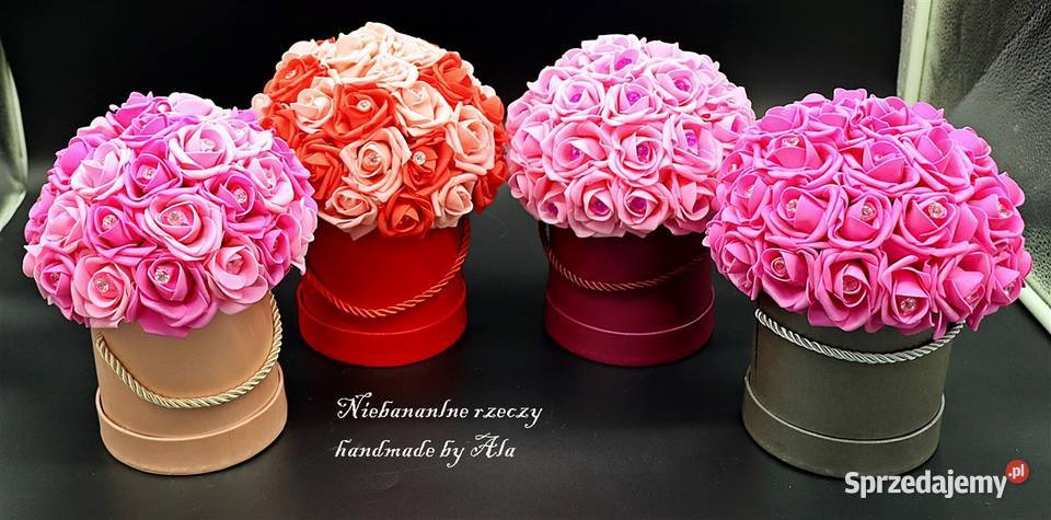 Flower box prezent Dzień Mamy Kwiaty Dzień Babci sprzedam