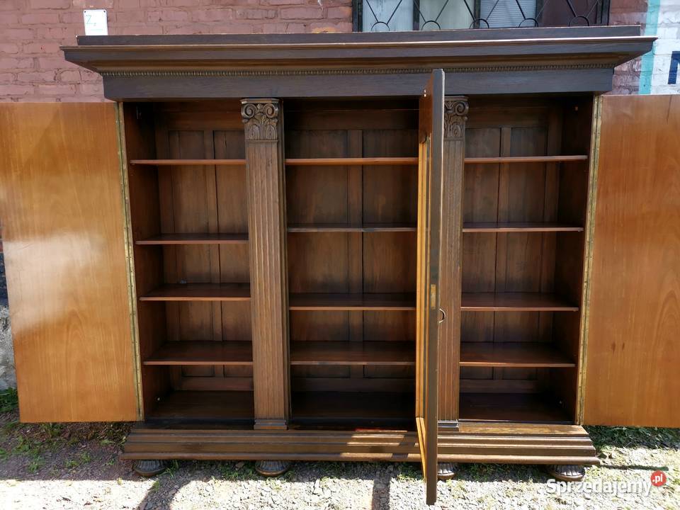 Elegancka witryna biblioteka ok 1920r antyk Wałbrzych