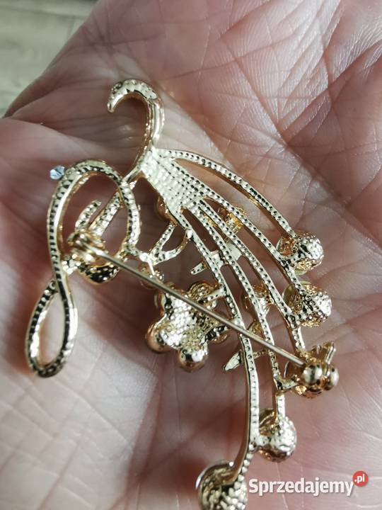 Broszka damska pięciolinia klucz wiolinowy nuty