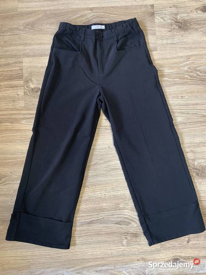 eleganckie szerokie czarne spodnie dziewczynki Sochaczew