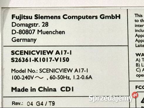 Fujitsu SCENICVIEW Series ScenicView A171 17 TFT 17" Wrocław