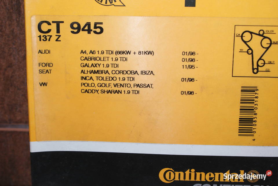 CT 945 Pasek rozrządu AUDI A4 FORD GALAXY SEAT Białobrzegi sprzedam