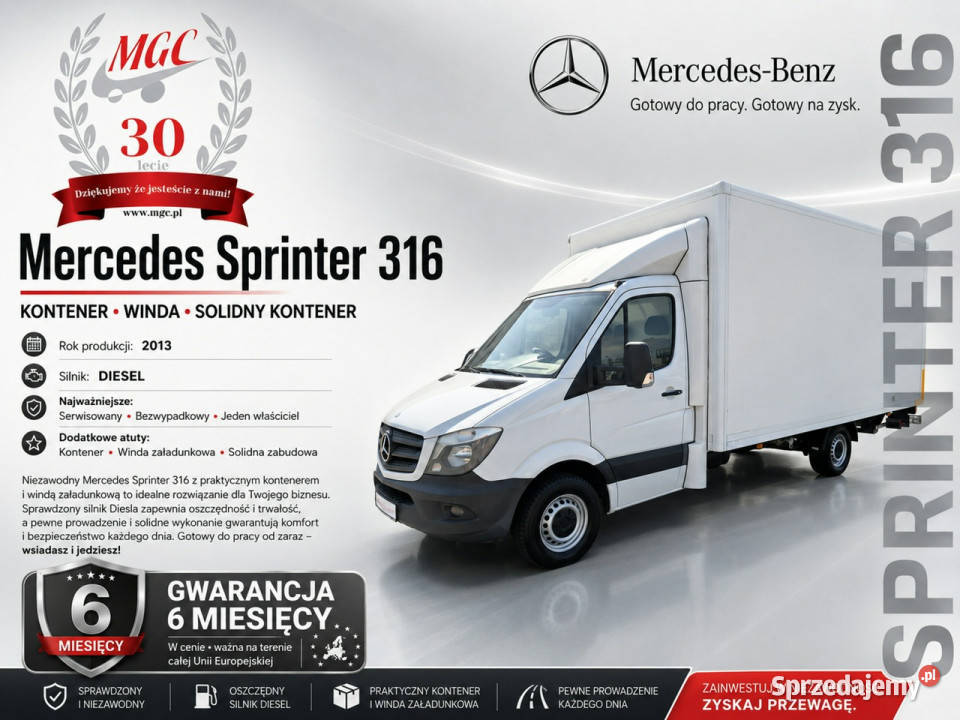 Mercedes Sprinter Sprinter 316 Kontener Winda światła przeciwmgłowe Łaziska Górne