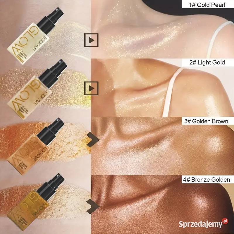 Spray Rozświetlający z Drobinkami 30ml Złoty Płock