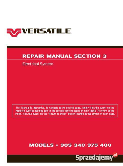 Versatile 305 340 375 400 instrukcja naprawy Kielce sprzedam