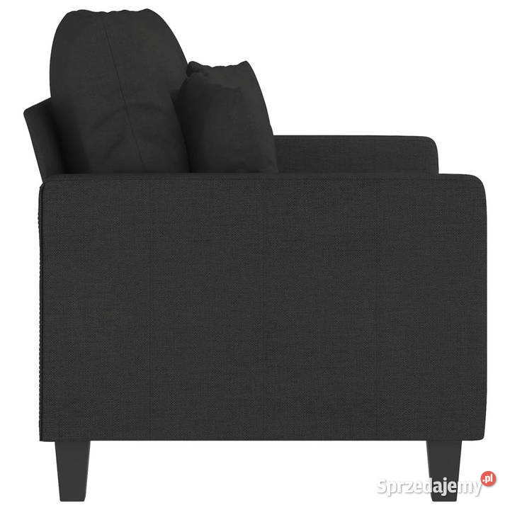 Sofa 2osobowa czarna 120 tapicerowana tkaniną Warszawa