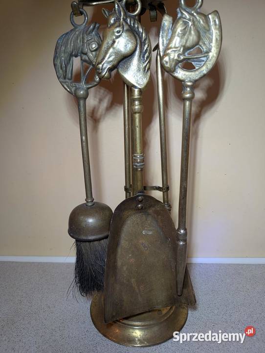 Zestaw kominkowy wykonany z mosiądzu Pozostałe wielkopolskie Piła