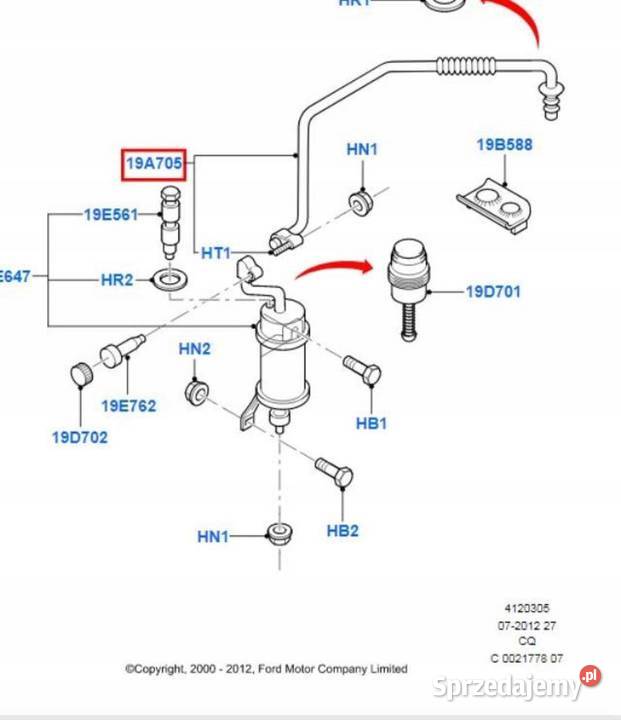 PRZEWÓD KLIMATYZACJI FORD KA 9608 1097370 Przewody klimatyzacji