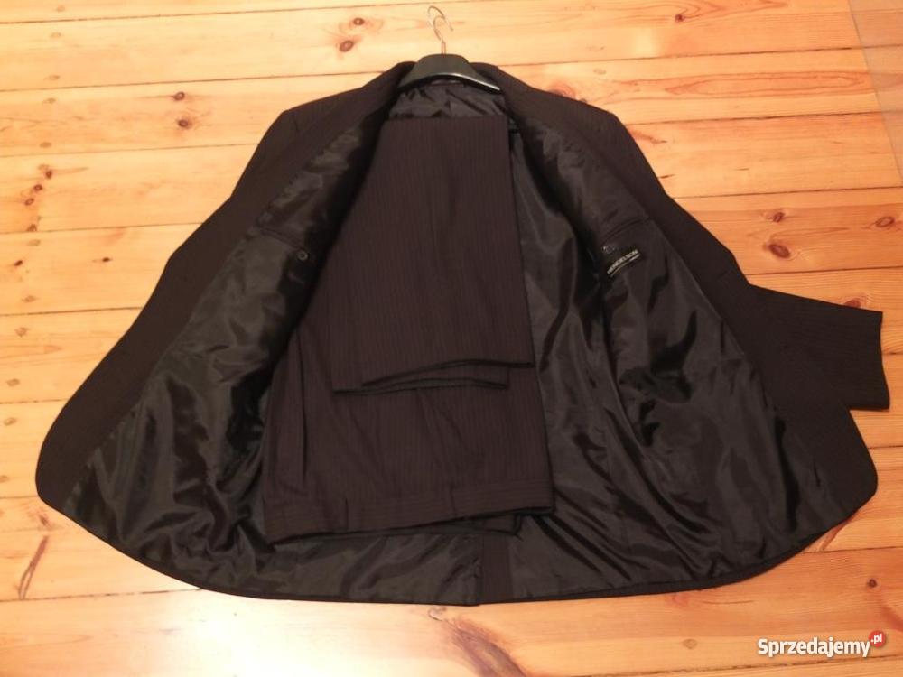 Garnitur męski granat w prążek MENDELSON Rozmiar M Chorzów sprzedam