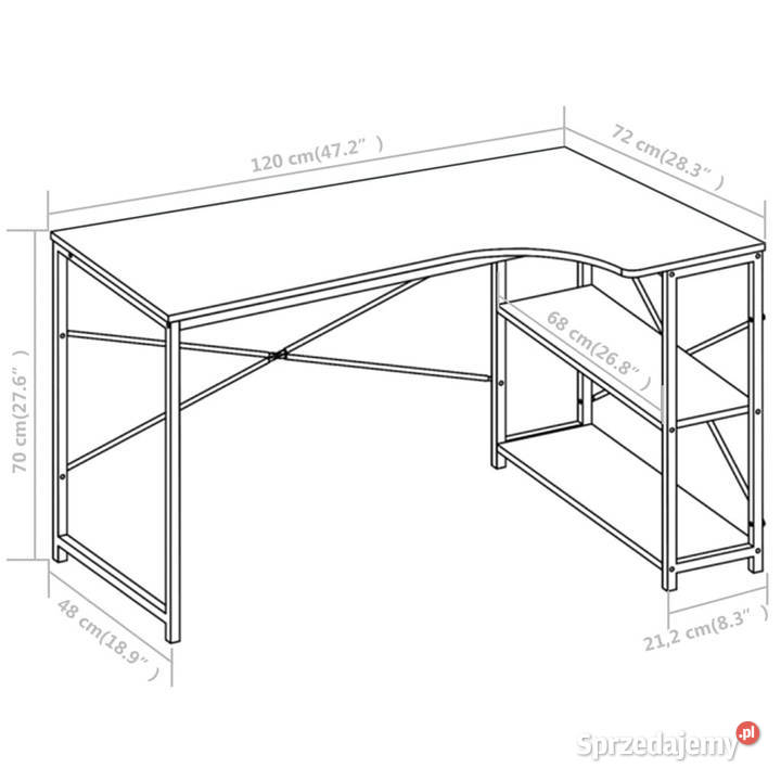 Biurko komputerowe białe 120 x 72 x 70 WM20262 Warszawa sprzedam
