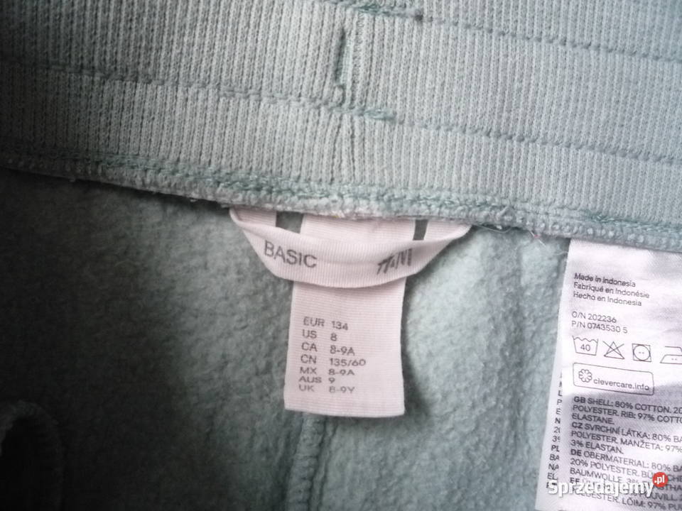 HM 128134 Zielone Miętowe Spodnie Dresowe Meszek Rozmiar 128 Szczecin