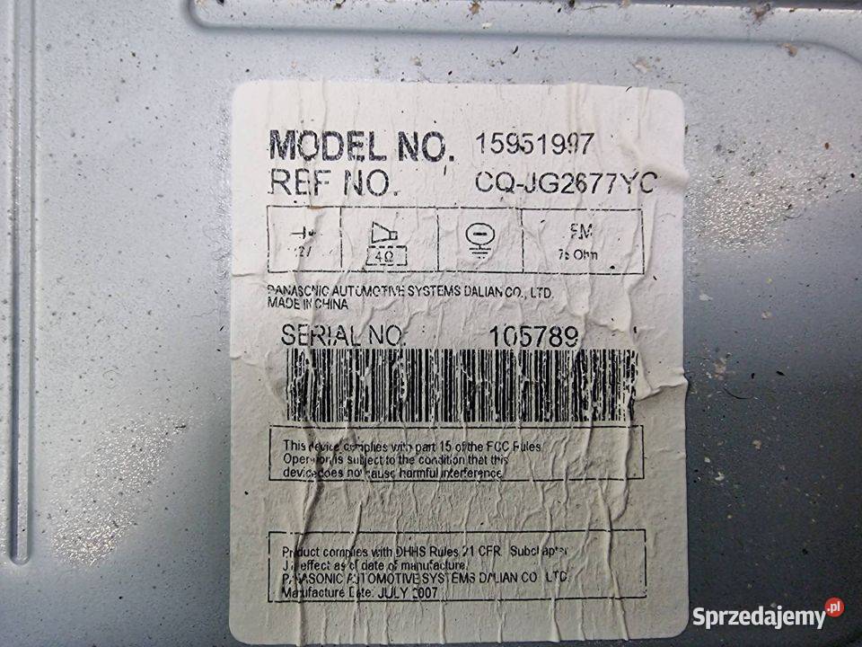 RADIO CHEVROLET HHR 15951997 osobowe kujawsko-pomorskie