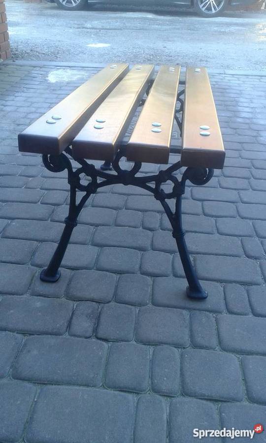 Ławka ogrodowa cmentarna nogi żeliwne