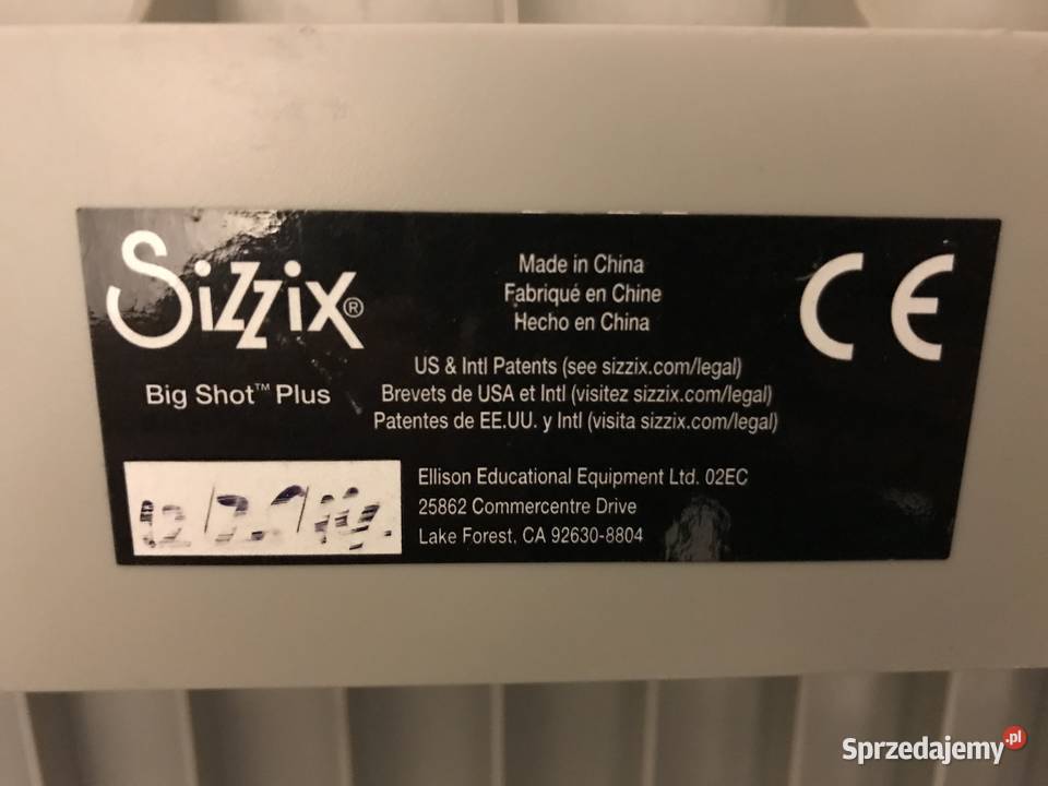 MASZYNA TNĄCOWYTŁACZAJĄCA A4SIZZIX BIG SHOT PLUS lubelskie Tarnogród