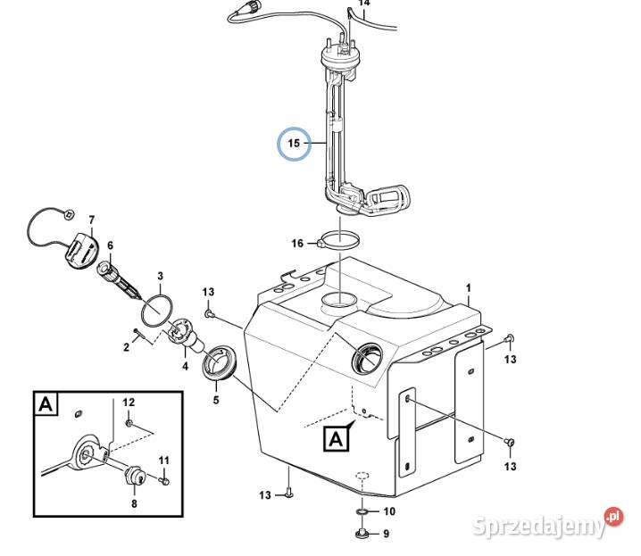 Czujnik poziomutemperatury AdBlue Volvo 17527707 Układ paliwowy wielkopolskie Gądki
