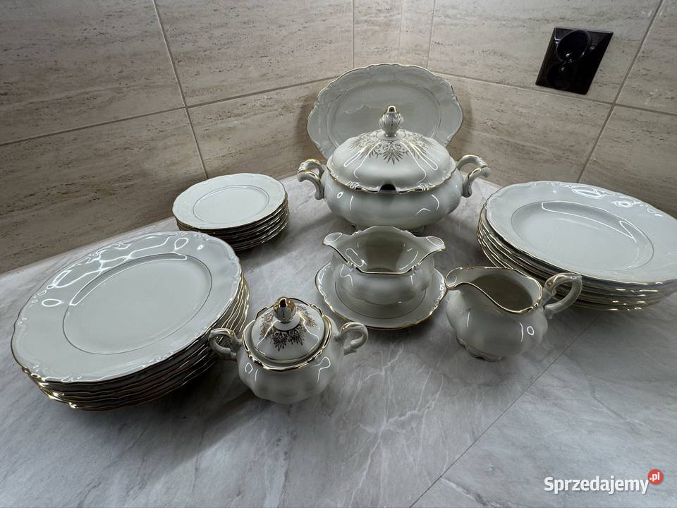 Elegancki serwis obiadowy Bavaria kolor ecru Biłgoraj