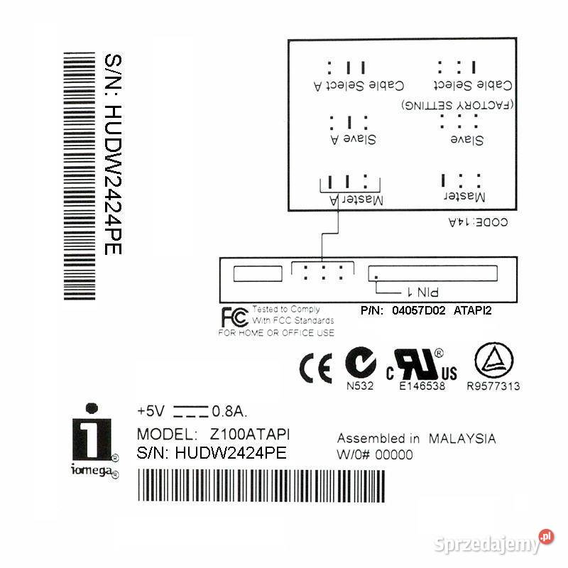 Stacja IOMEGA Z100ATAPI ZIP 100MB IDE 35 Góra