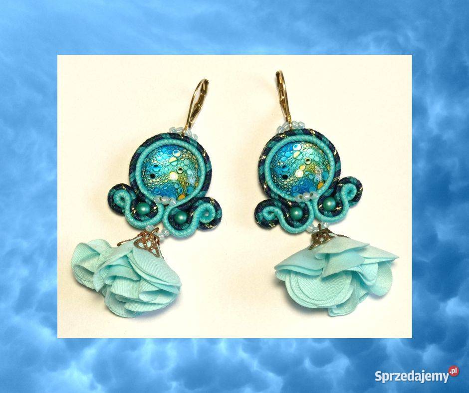 KOLCZYKI NIEBIESKIE DZIEWCZYNKI SUTASZ Kolczyki Gdynia