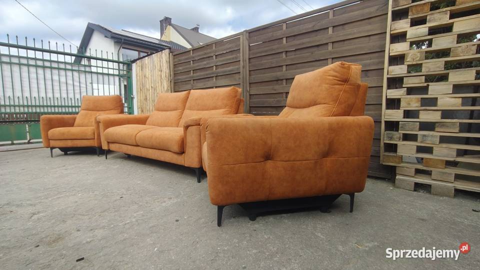 Komplet kanapa sofa 2 fotele funkcja spania Komplety wypoczynkowe