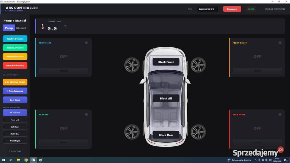 Naprawa pompy pompa abs nie hamuje Opel Corsa śląskie Mysłowice