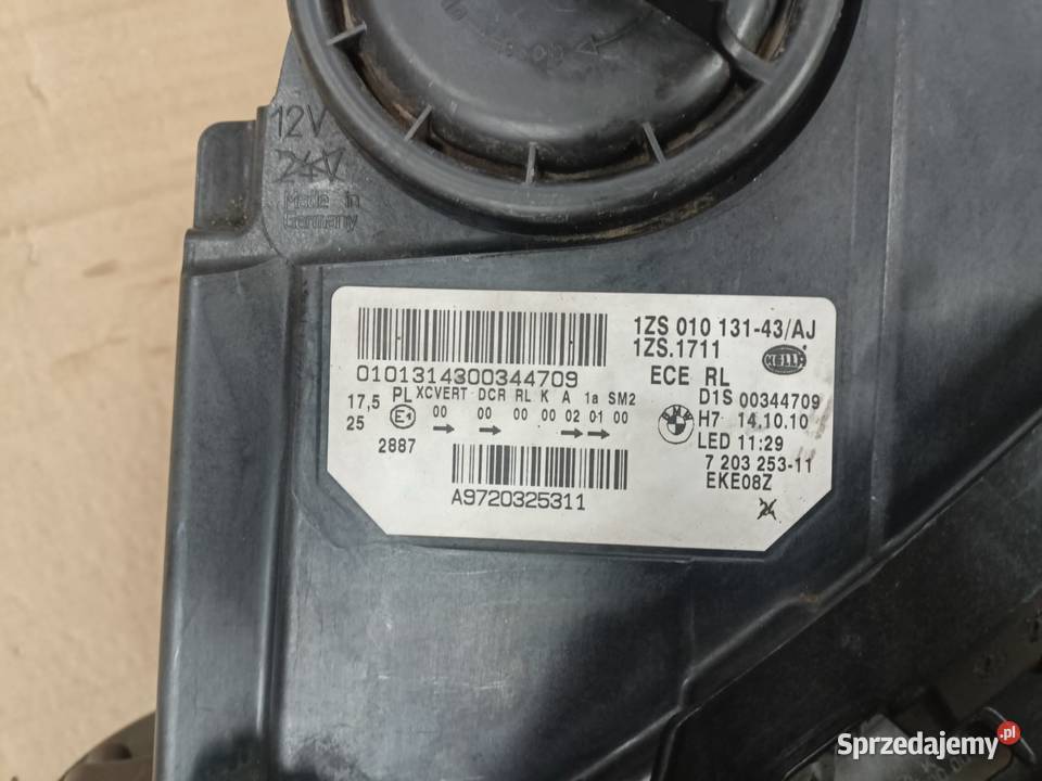 Lampa Lewa BMW 5 F10 F11 Skrętny Bixenon 7233893 Zielenin