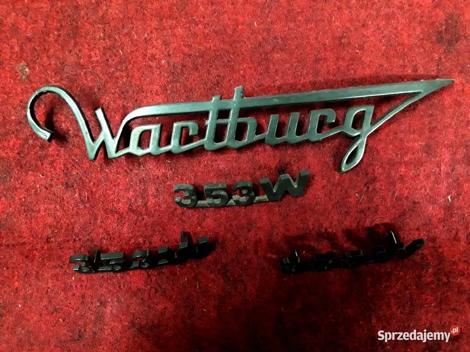 Wartburg emblematy napisy znaczki plastik czarne łódzkie Piotrków Trybunalski