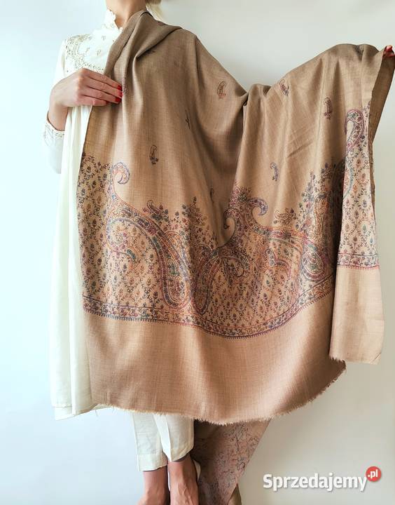 1 Duży szal orientalny haftowany haft paisley zachodniopomorskie Szczecin sprzedam