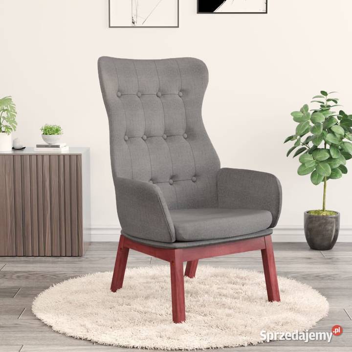 vidaXL Fotel wypoczynkowy jasnoszary obity Fotele mazowieckie Warszawa