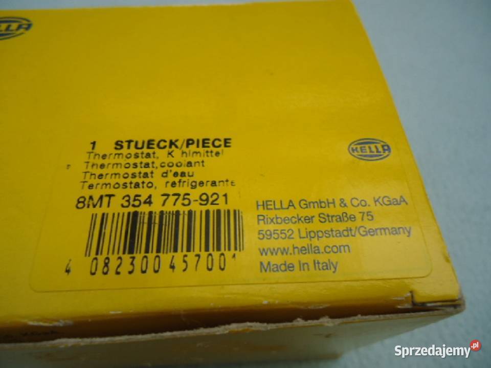 HELLA TERMOSTAT 8MT 354 775921 AUDI SEAT SKODA Układ chłodzenia śląskie Jaworzno sprzedam