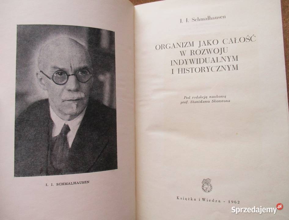Organizm jako całość Schmalhausen 1962 organizm Łódź