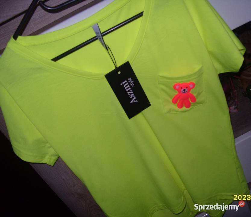DimiliNowa Limonkowa Neon koszulka z kieszonką z wielkopolskie Rawicz