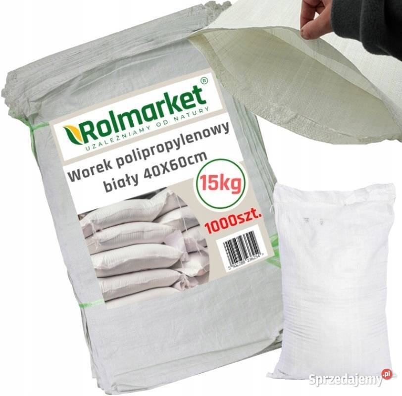 Worki białe polipropylenowe BIAŁY worek 15 25 50 Cieśle