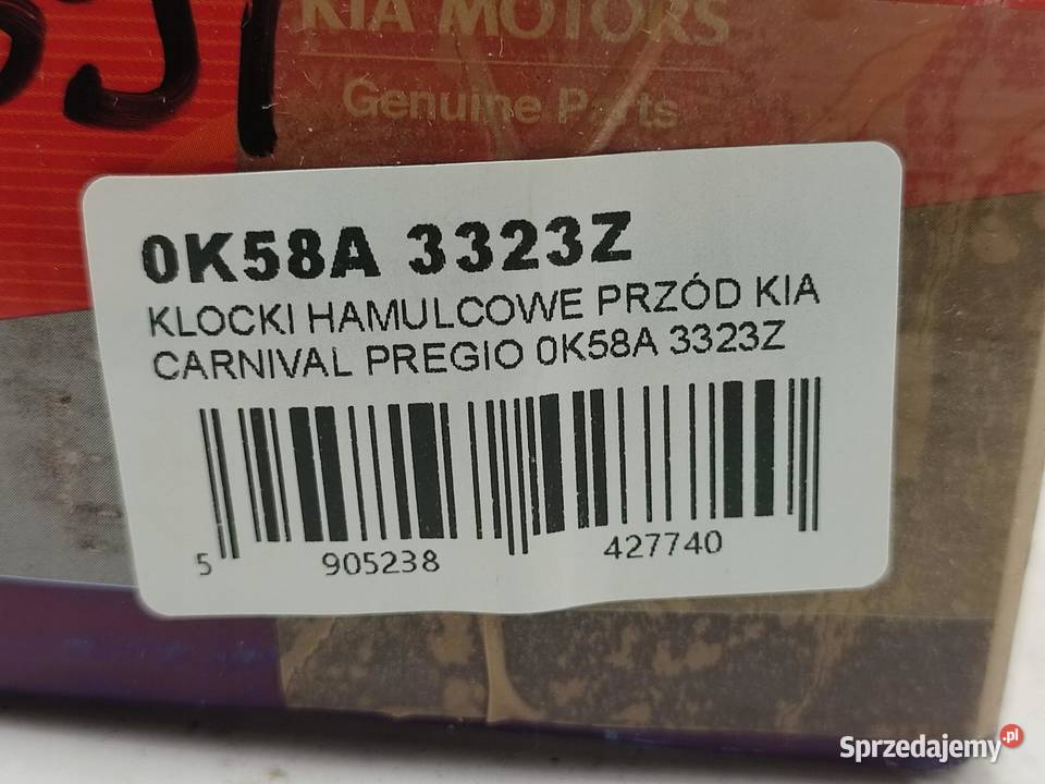 KLOCKI HAMULCOWE PRZÓD KIA CARNIVAL 9906 25 29D osobowe