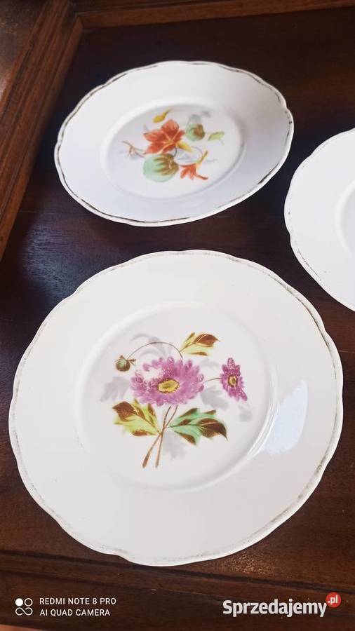 Talerzyki deserowe Sygn CT Altwasser z lat 1875 Gdańsk