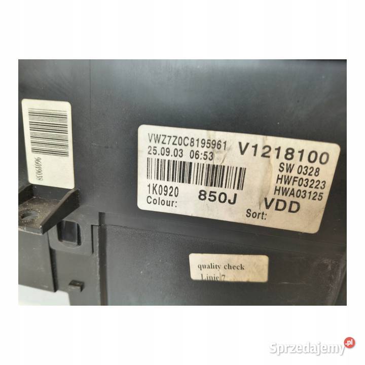 LICZNIK ZEGARY 1K0920850J VW Golf V 14 16V 16 8V lubelskie sprzedam