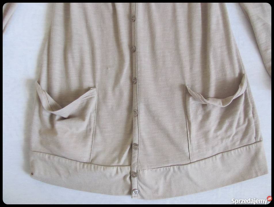 Kardigan narzutka beżowa zapinana na guziki 40 L Rozpinane  Płock sprzedam