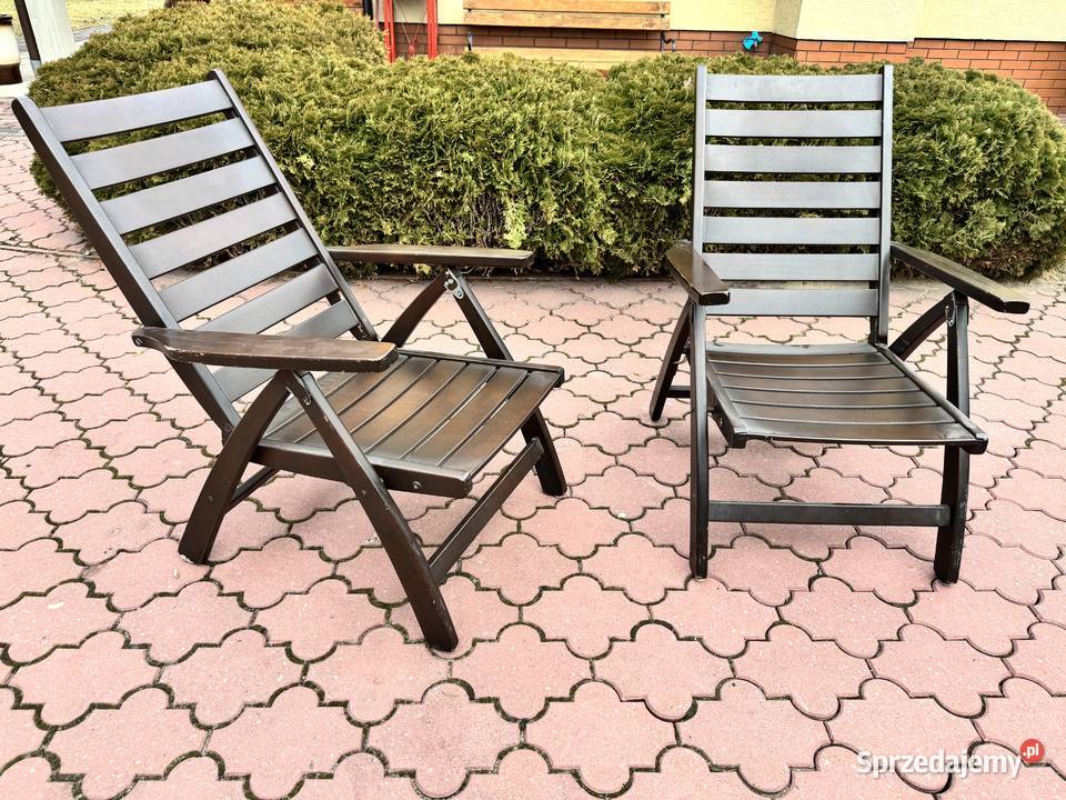 Leżak drewniany ogrodowy na taras brązowy Garwolin sprzedam