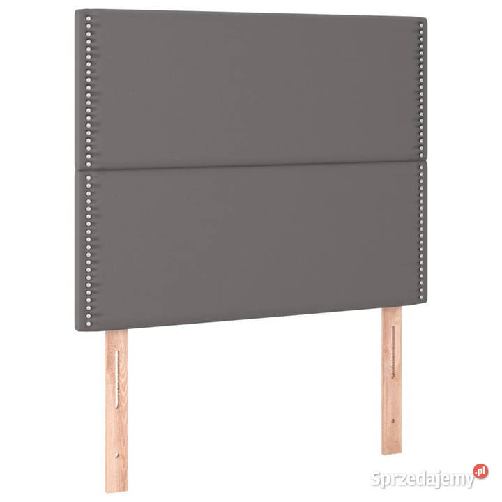 Łóżko kontynentalne z materacem i LED szara 193cm