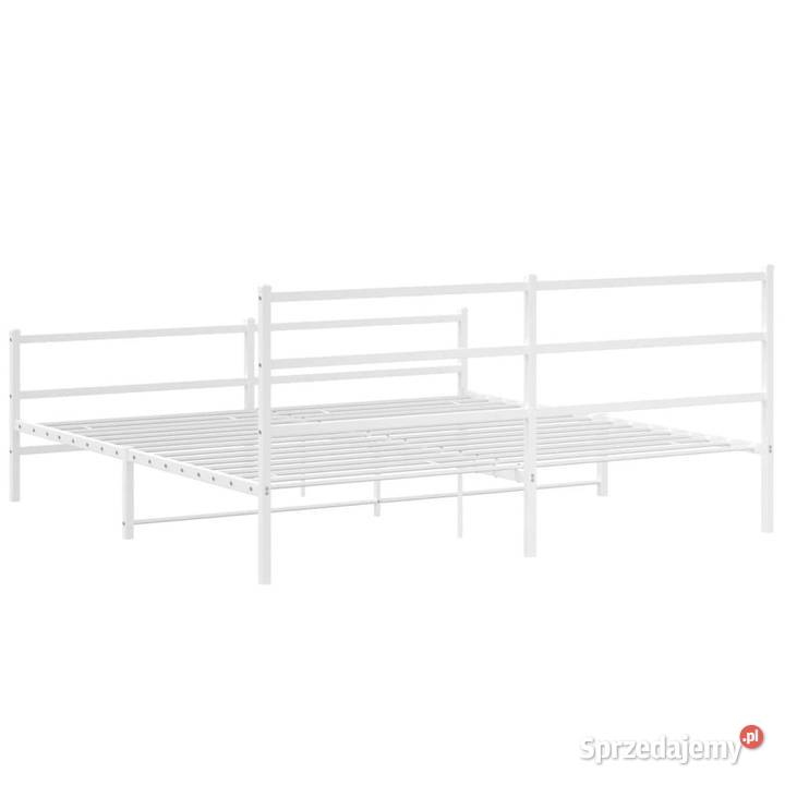 Łóżko Metalowe Białe Rama Łóżka Ze Stelażem